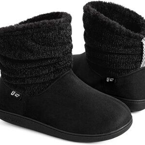Women's Warm Chenille Knit Bootie Slippers